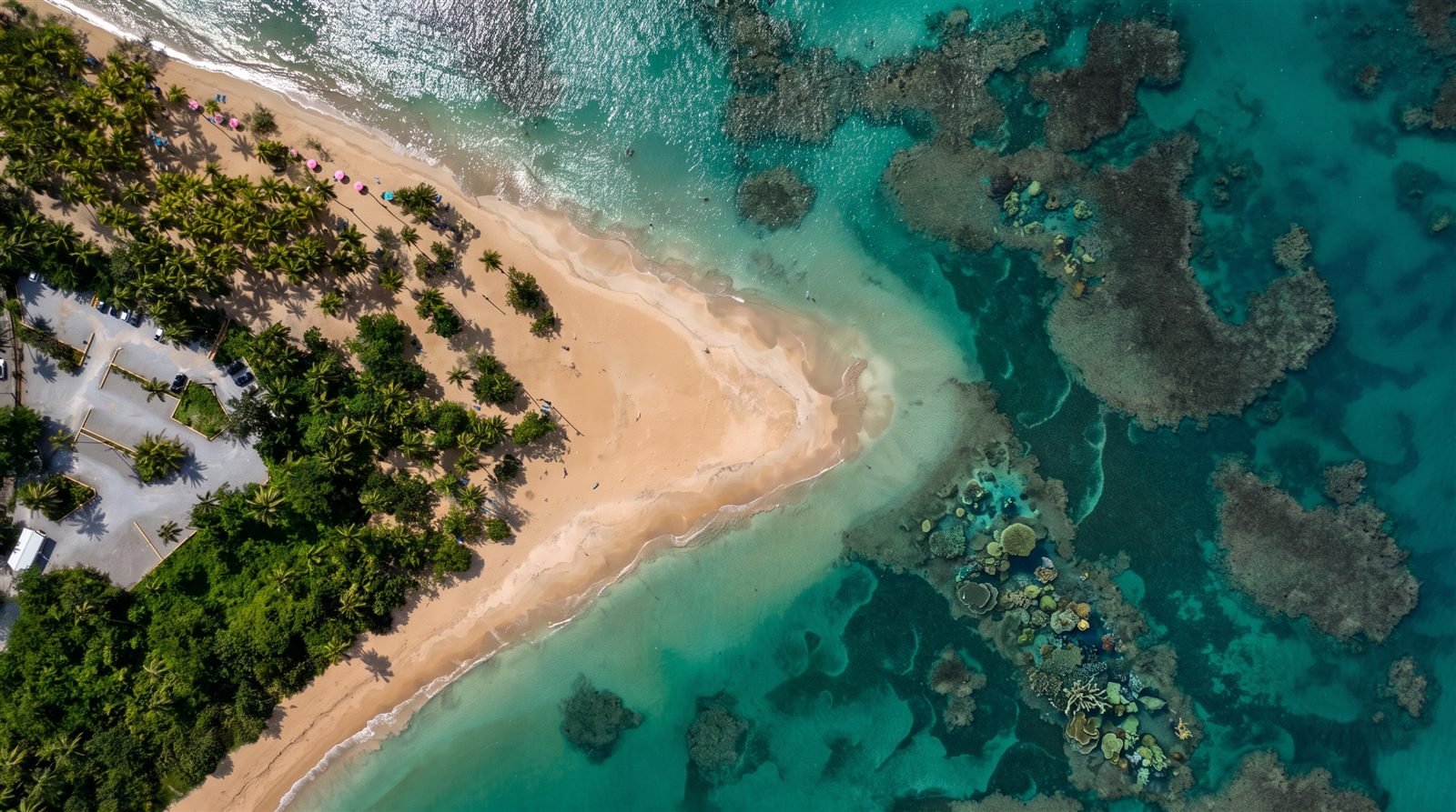 Vista aérea de la bahía de Las Terrenas con veleros