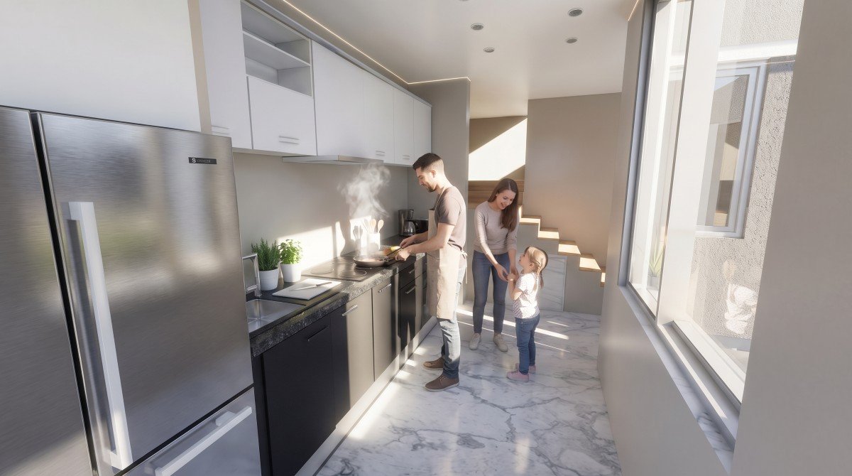 Cocina de Takuma Luxury Villas en uso