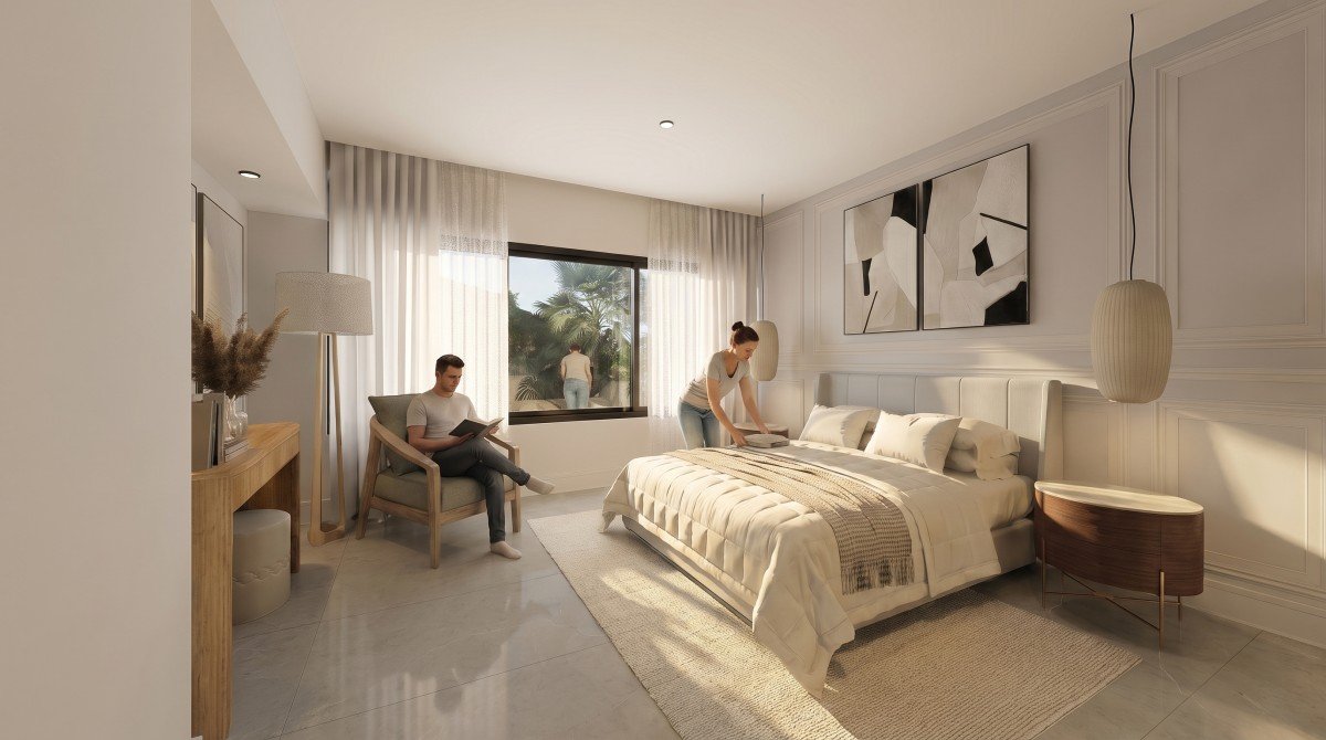 Habitación principal de Takuma Luxury Villas por la mañana